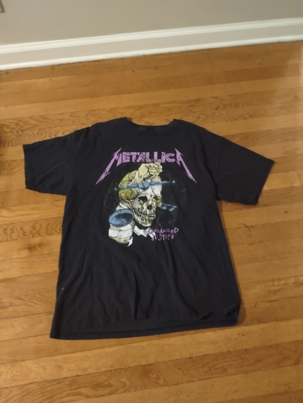 Metallica damaged justice album heavy metal tee size medium